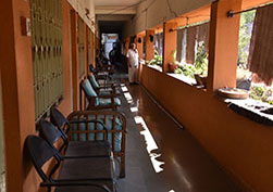 The location of the Ashram rooms on the ground floor